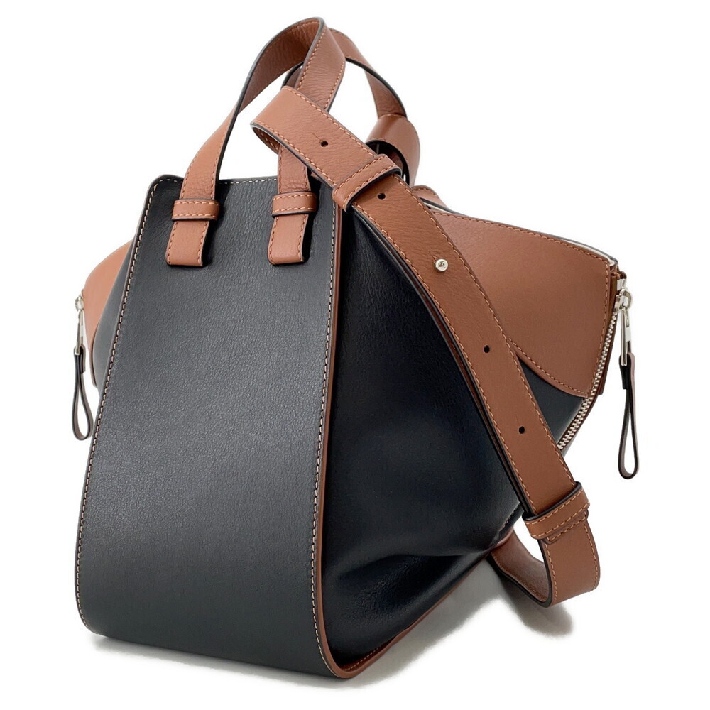Loewe Hammock Calf Leather Handbag Black Brown Bag - Picture 2 of 12